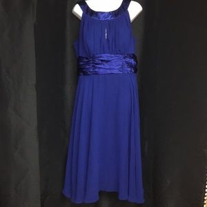 Beautiful Sheer and satin Royal blue dress